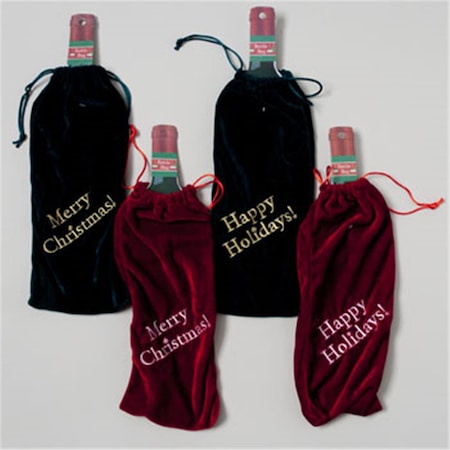 Bottle Bag Velvet 4 Assorted Color, 24PK